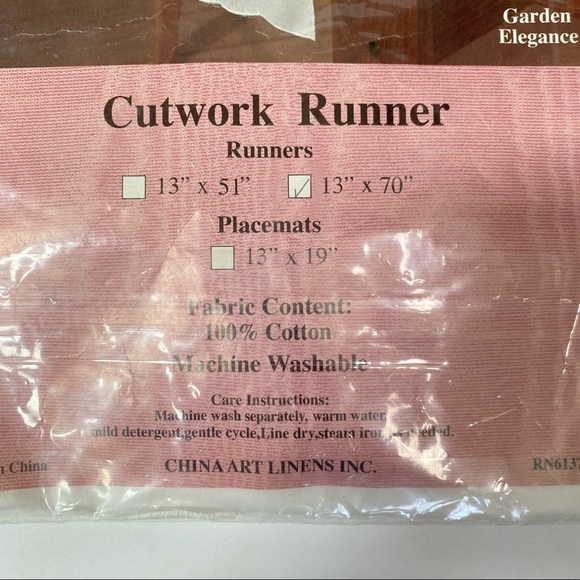 Lot of 2 Cotton Lace Cutwork Runners 70" and 54" NEW Table Runner - Picture 7 of 8